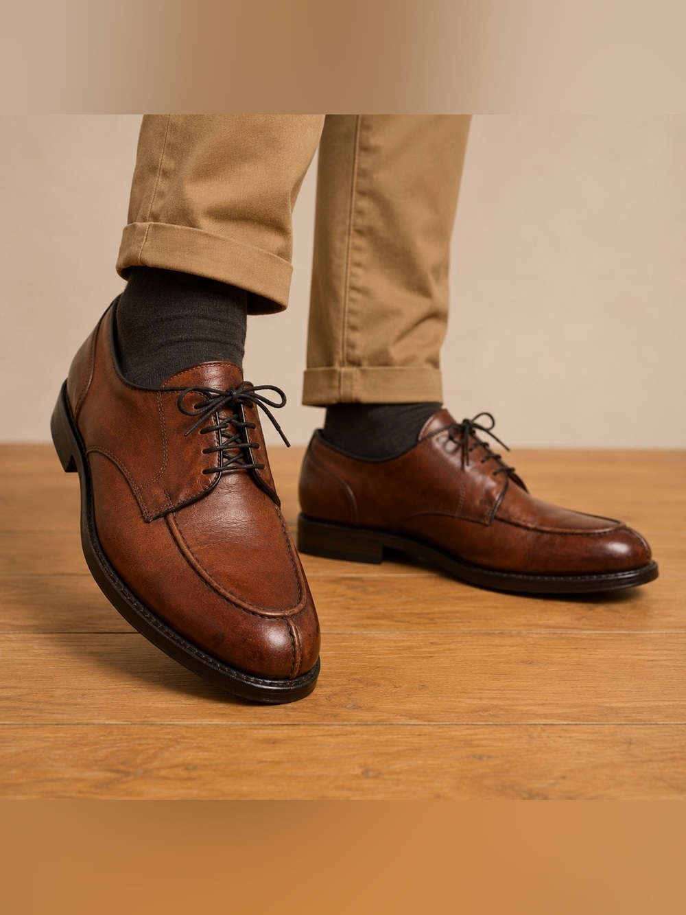 ALLEN EDMONDS Bradley Split Toe Oxford Derby Dress Shoes Brown Leather Mens 10.5
